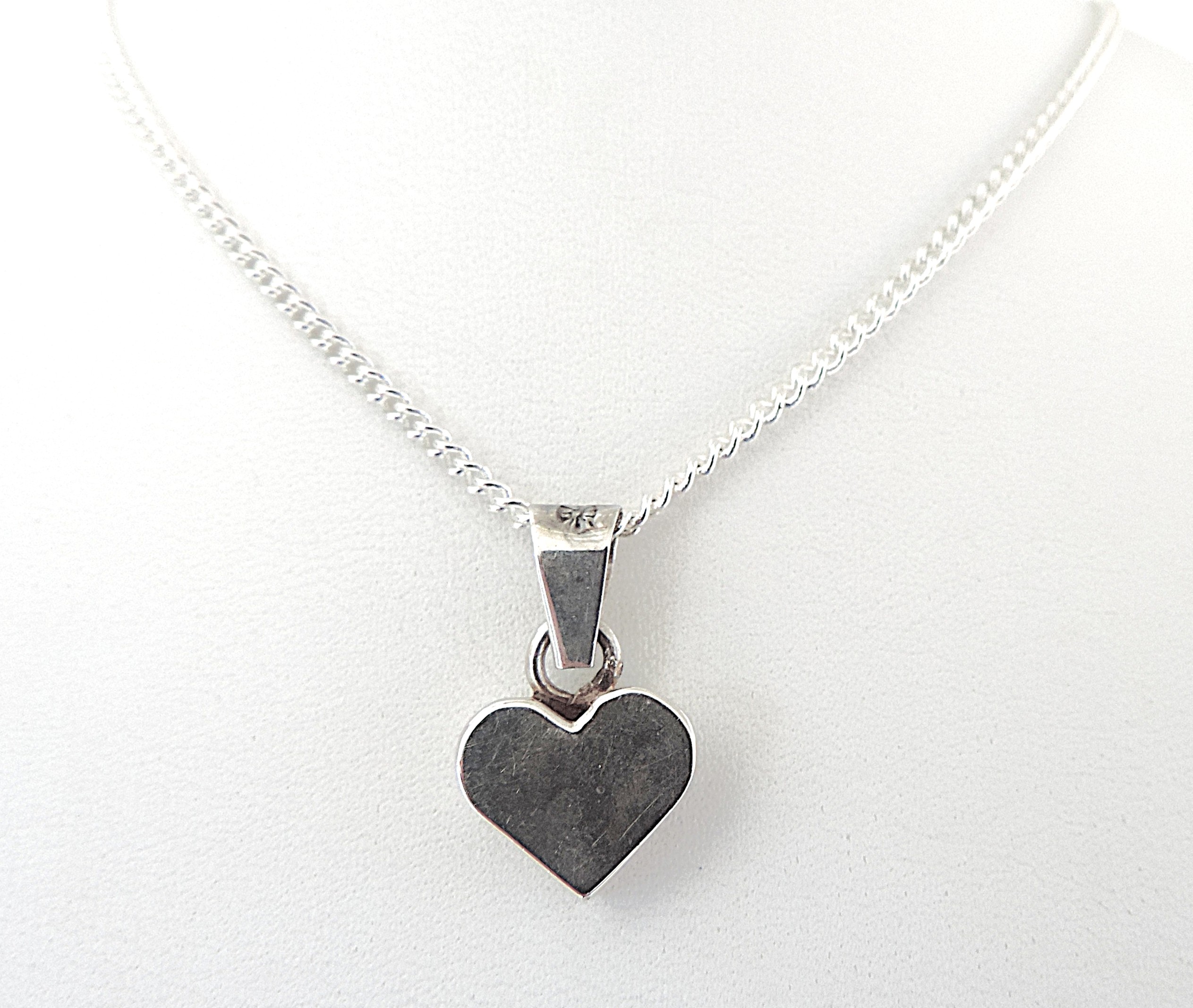 Vintage 925 Silver Heart Pendant Necklace