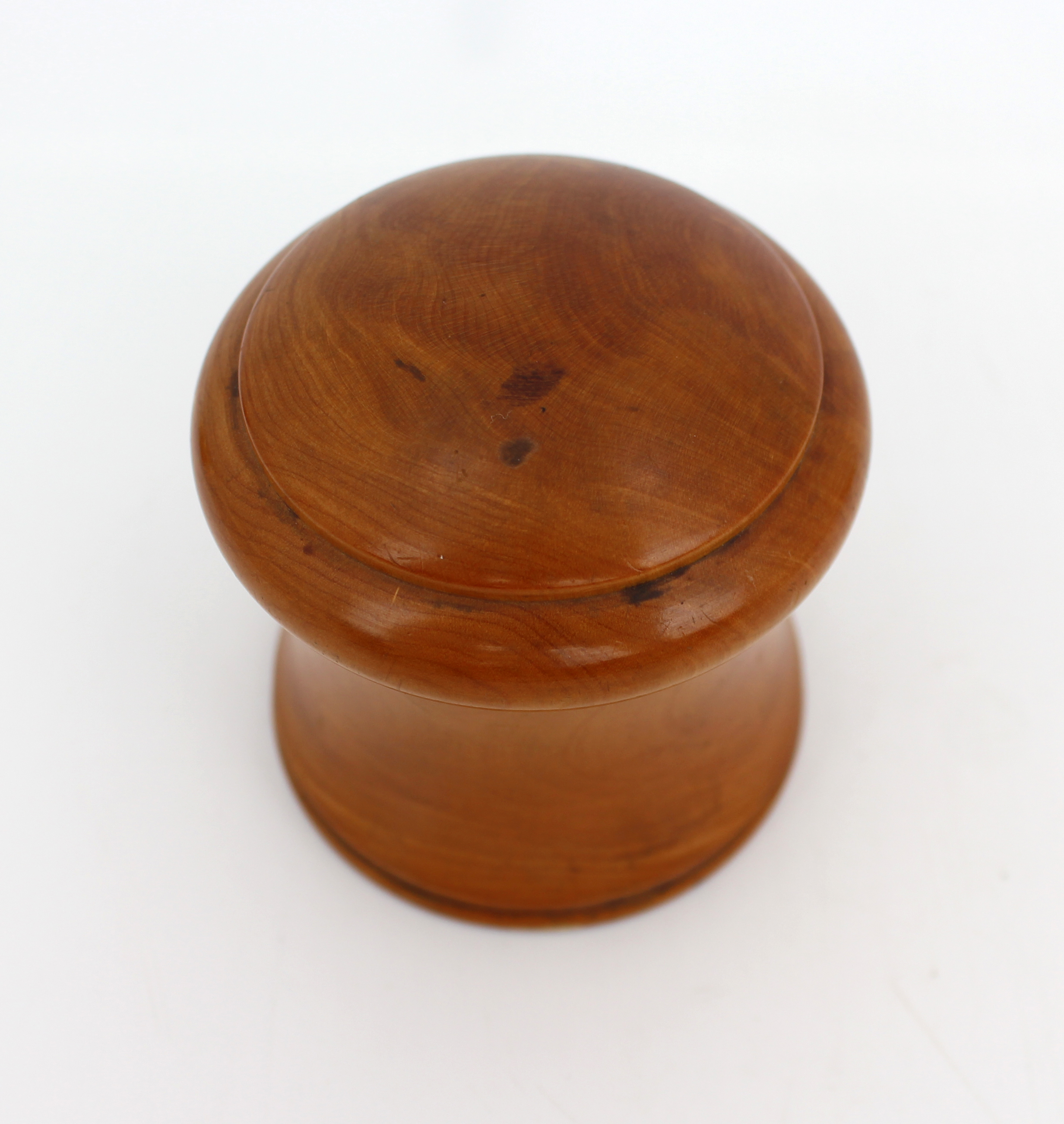 Turned Wooden Pot with Domed Lid, c.1900