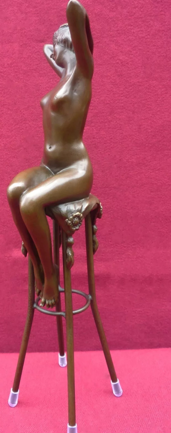 Art Deco Bronze Figurine Sculpture Statue, Signed