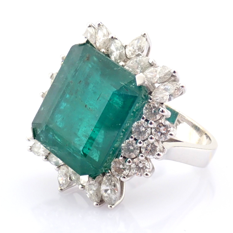 Natural Diamond 18 White Gold Ring