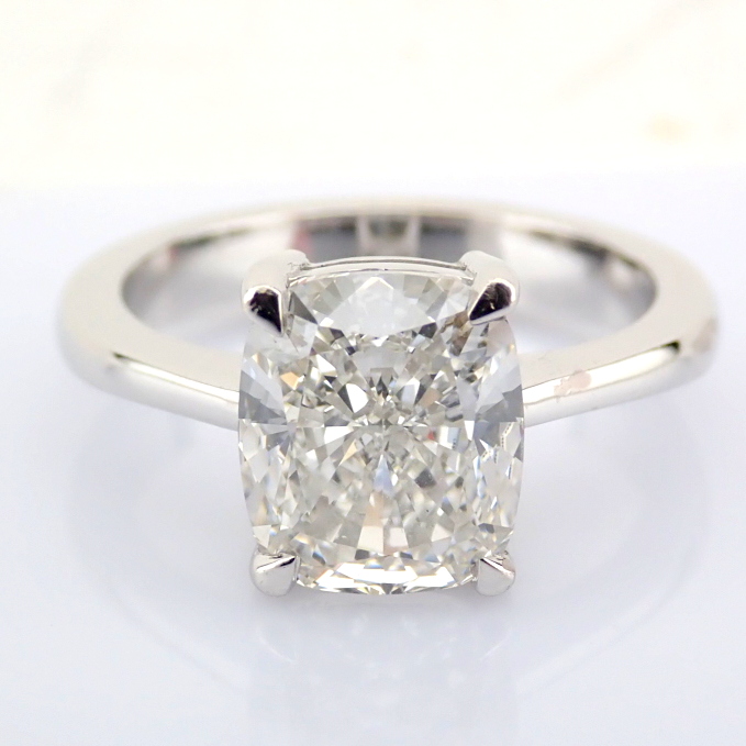Cushion Cut Lab-Grown Diamond Ring - 3.05 Total Carat (IGI Certified)