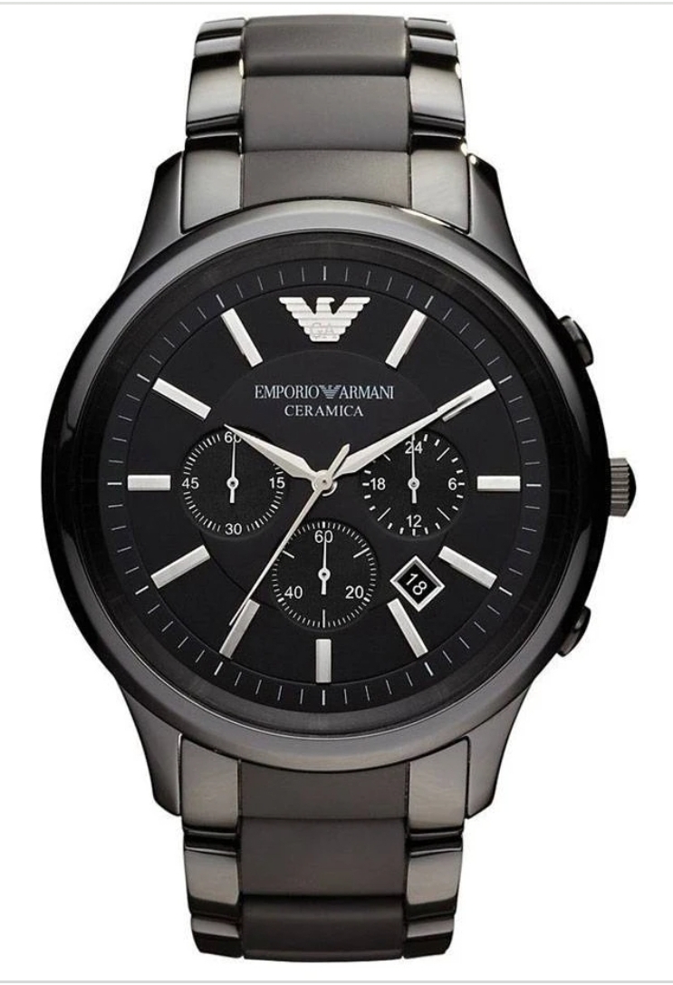 Emporio Armani AR1451 Men's Ceramica Black Ceramic Bracelet Quartz Chronograph Watch