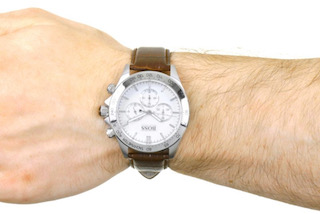 Hugo Boss 1513175 Men's Ikon Brown Leather Strap Chronograph Watch