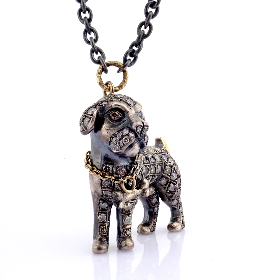 Natural Diamond 18K Yellow Gold Necklace