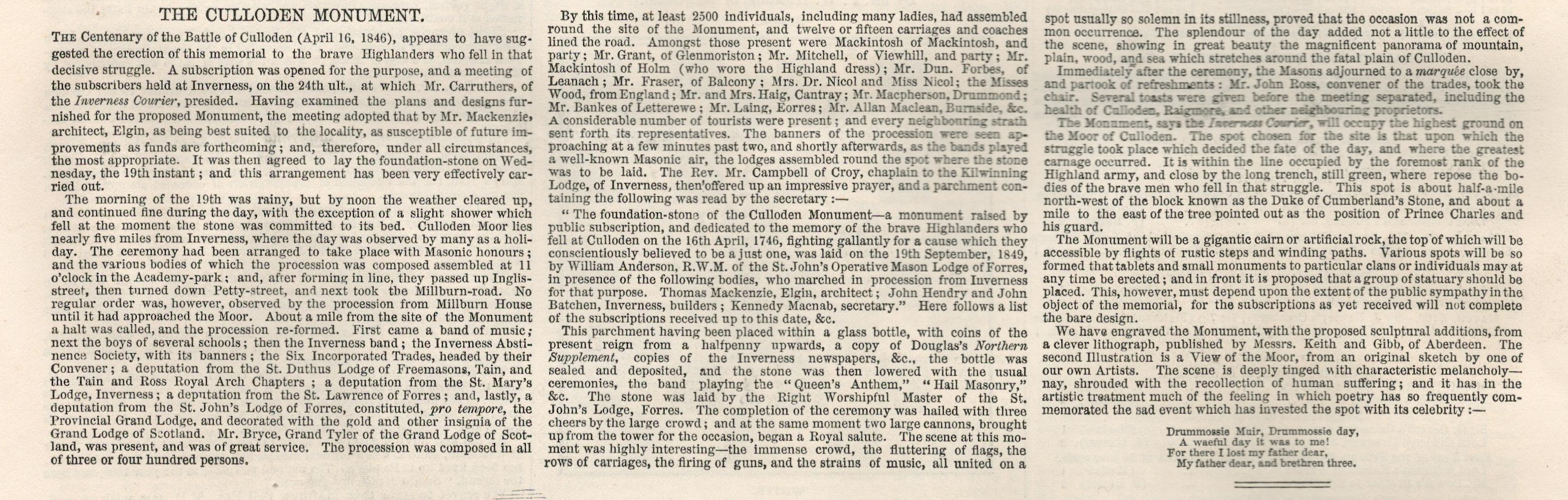 100th Anniversary Battle Of Culloden Antique 1849 NewspaperAntique Complete Edition 1849 Illustrated