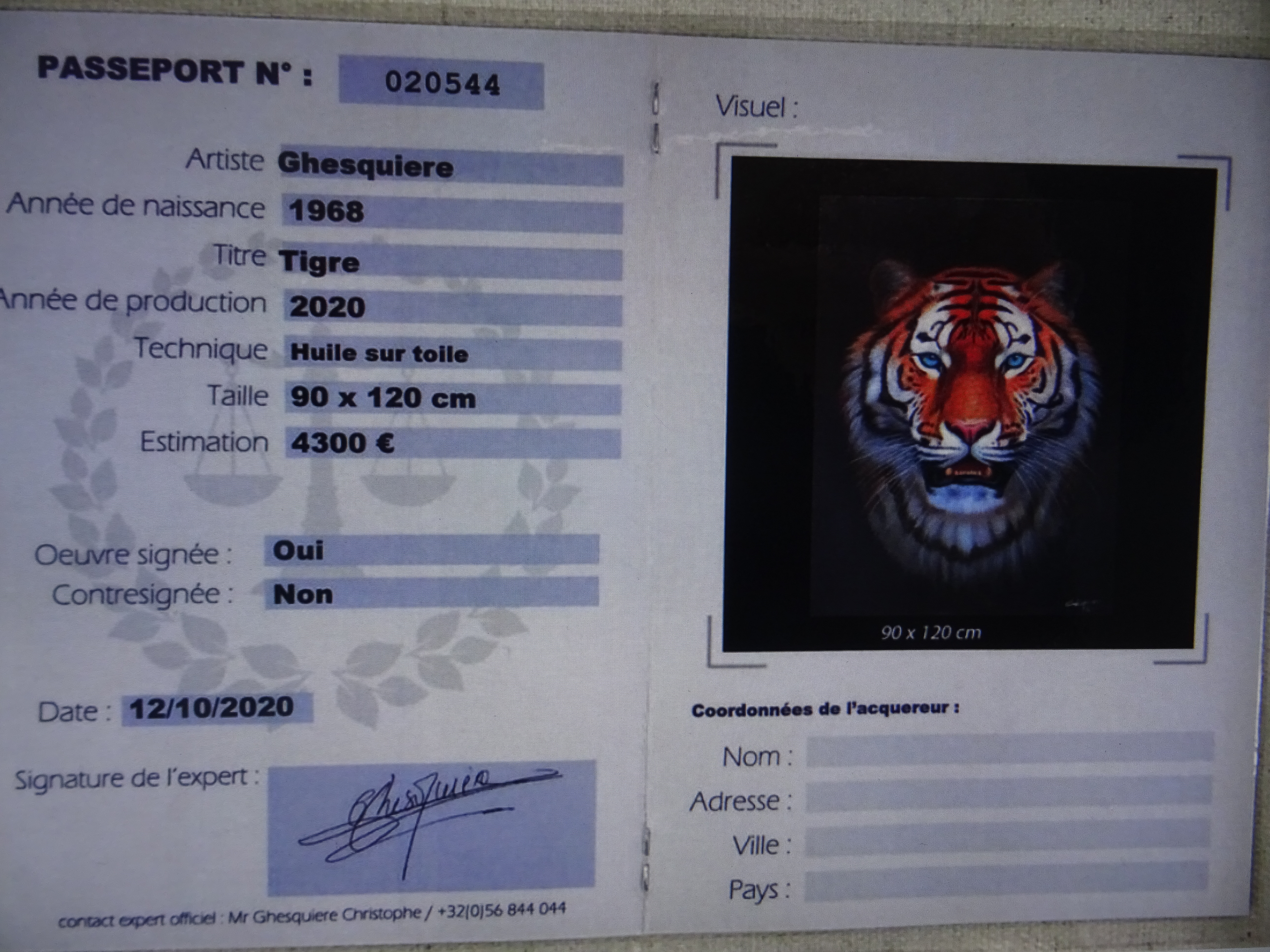 Tigre/Oil painting
