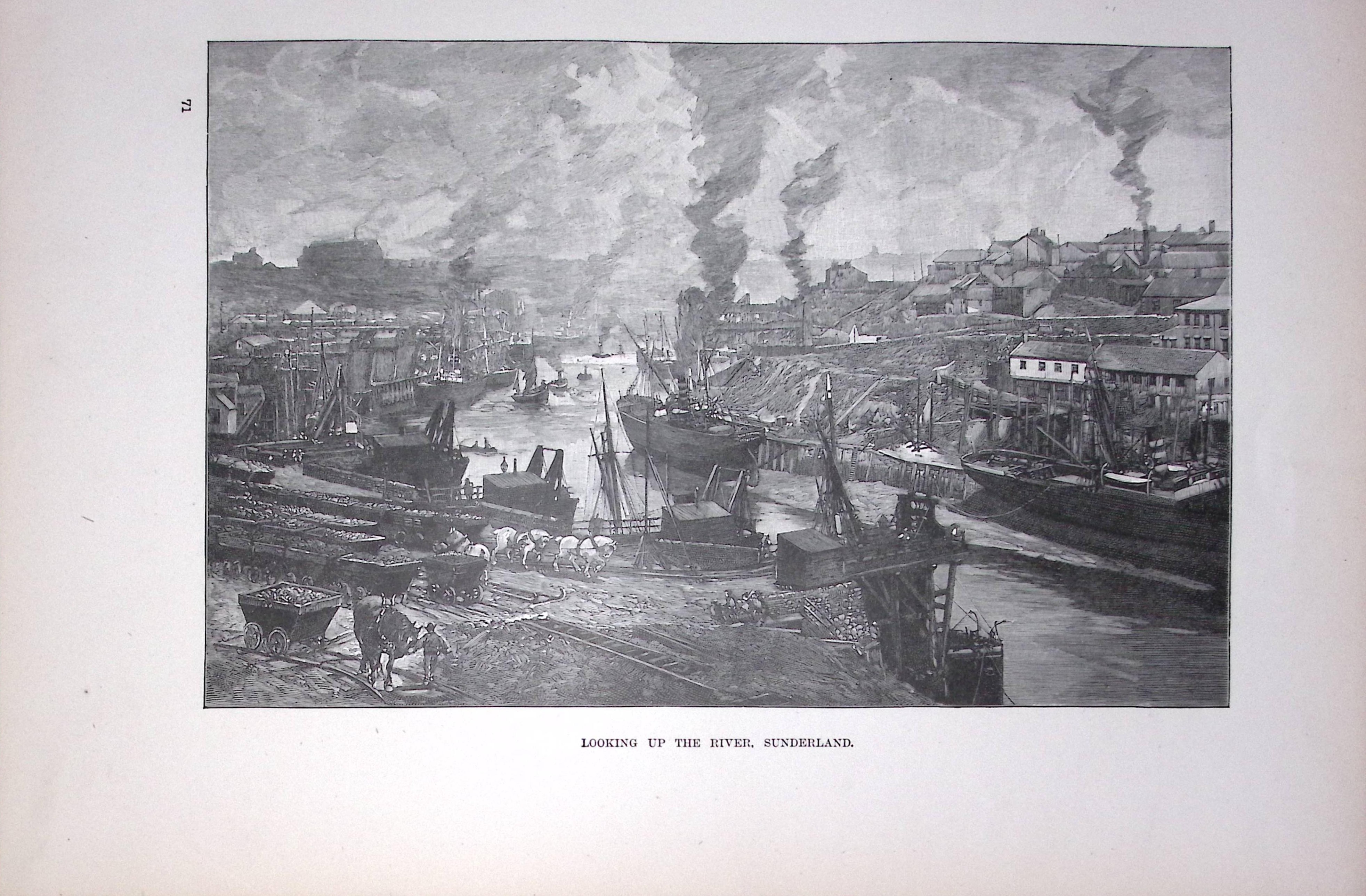 Sunderland The Harbour & Docks Antique 134 Years-Old Illustration-6