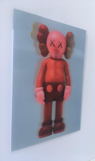Kaws (b.1974) Import, 3D Lenticular Image Flayed Companion In Blush, Exhibition At NGV, Framed, 2019