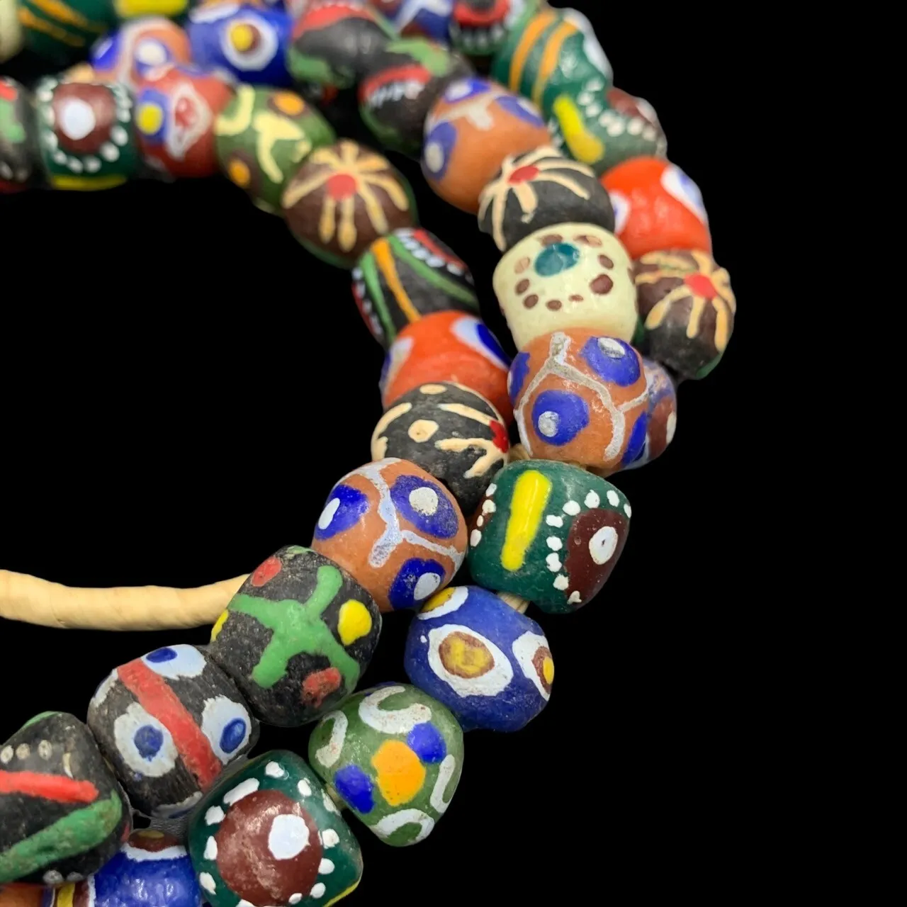Genuine African Multi Colour Glass Beads, African Glass Beads, GR-QY-25