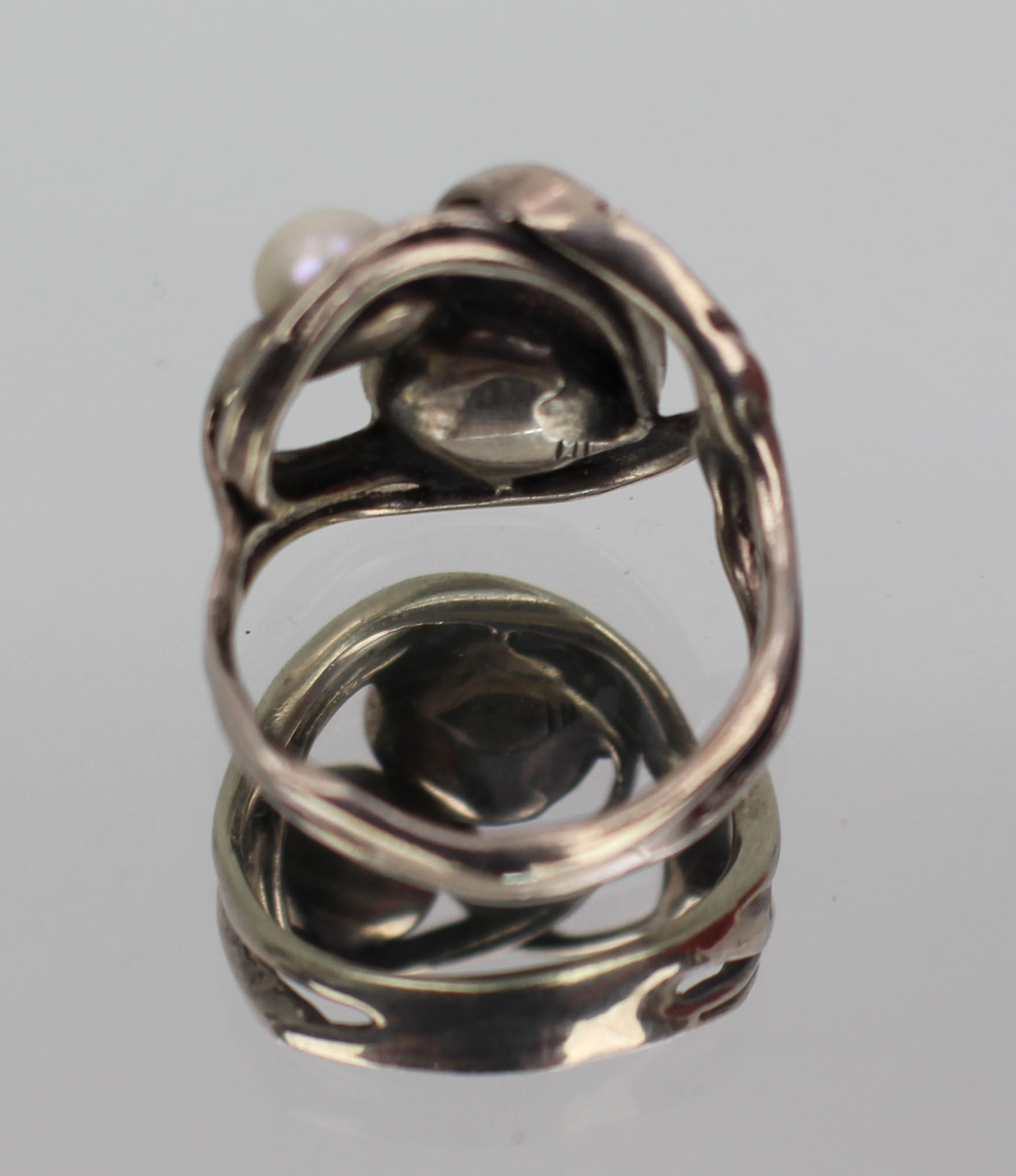 Vintage Silver Pearl Ring