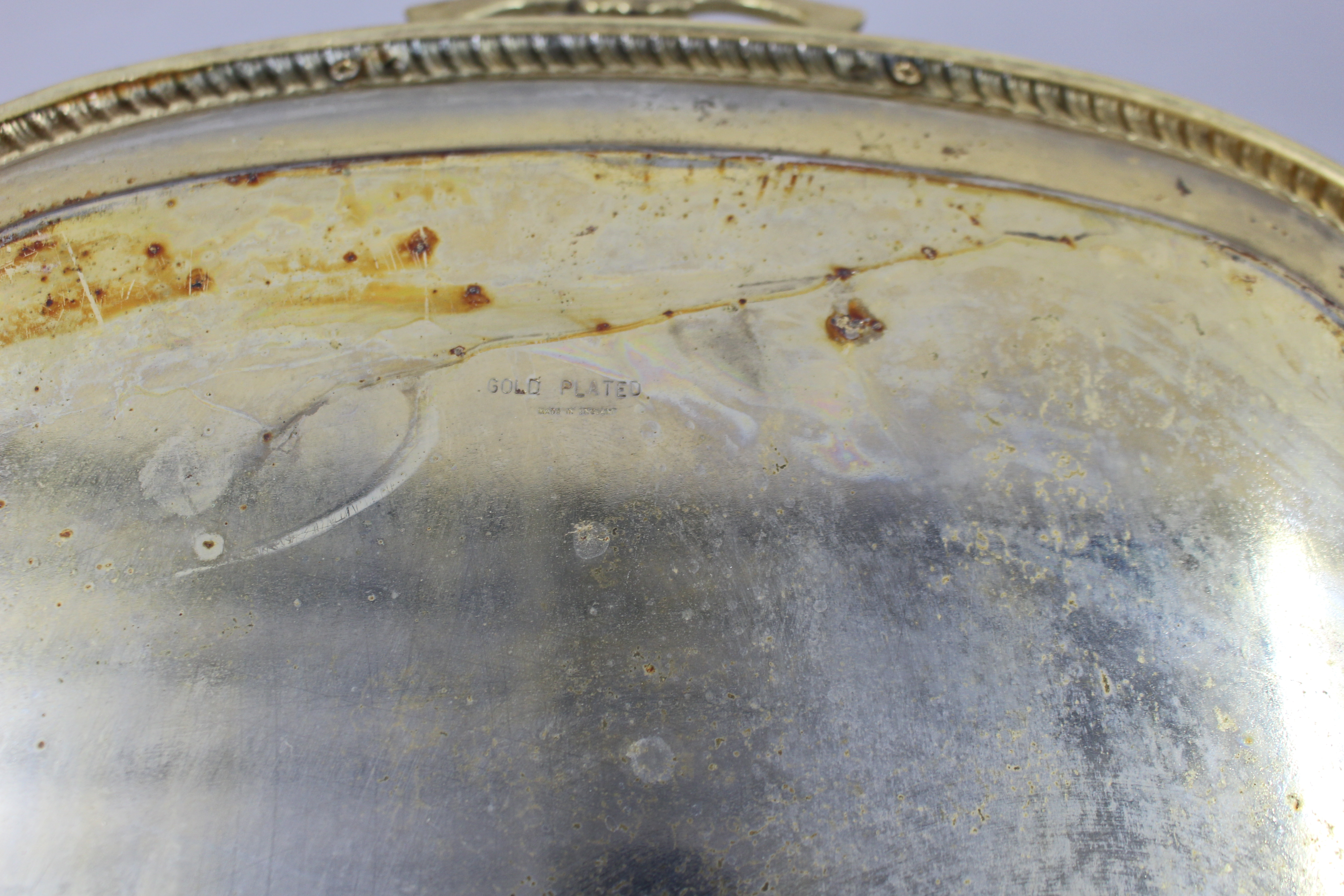 Large Vintage Gold Plated Tray