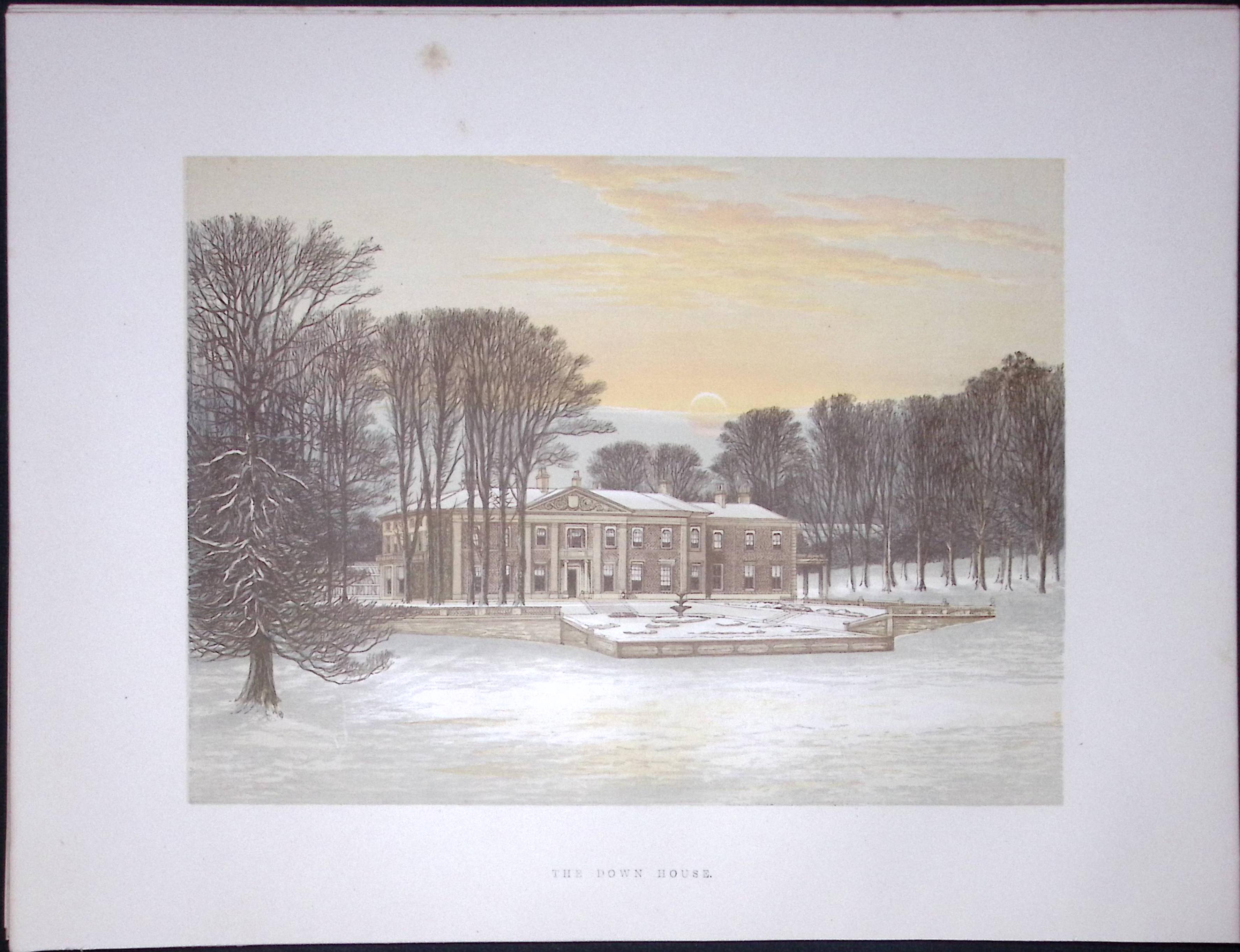 The Down House Dorset 160 Years-Old Gilt-Edge Coloured Antique Book Plate-8