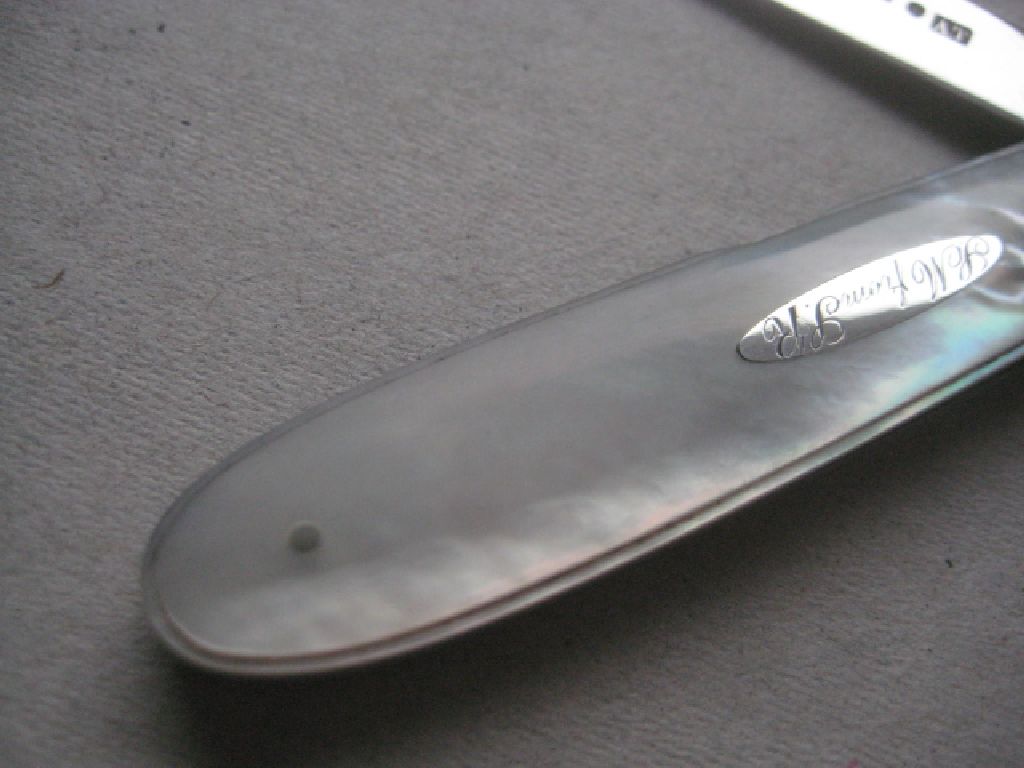 Rare Victorian Cased Silver Bladed Folding Fruit Knife