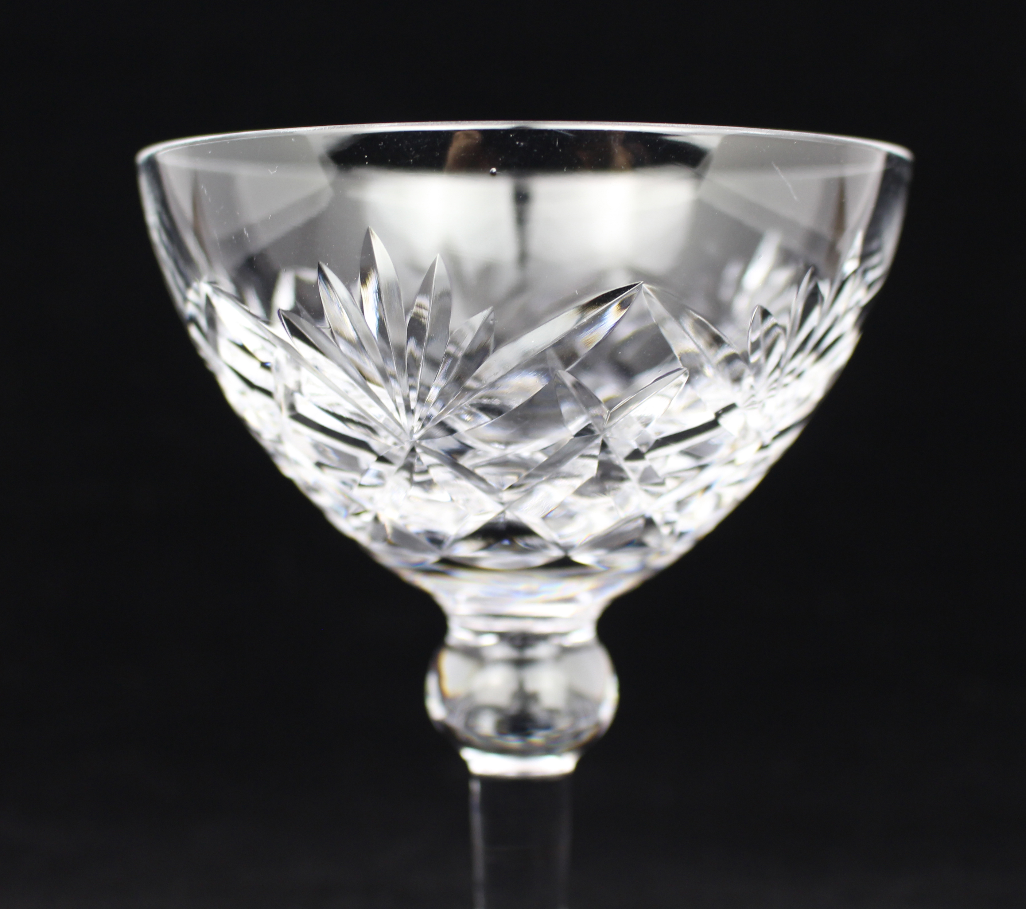 Set of 6 Vintage Mid Century English Cut Crystal Champagne Saucers