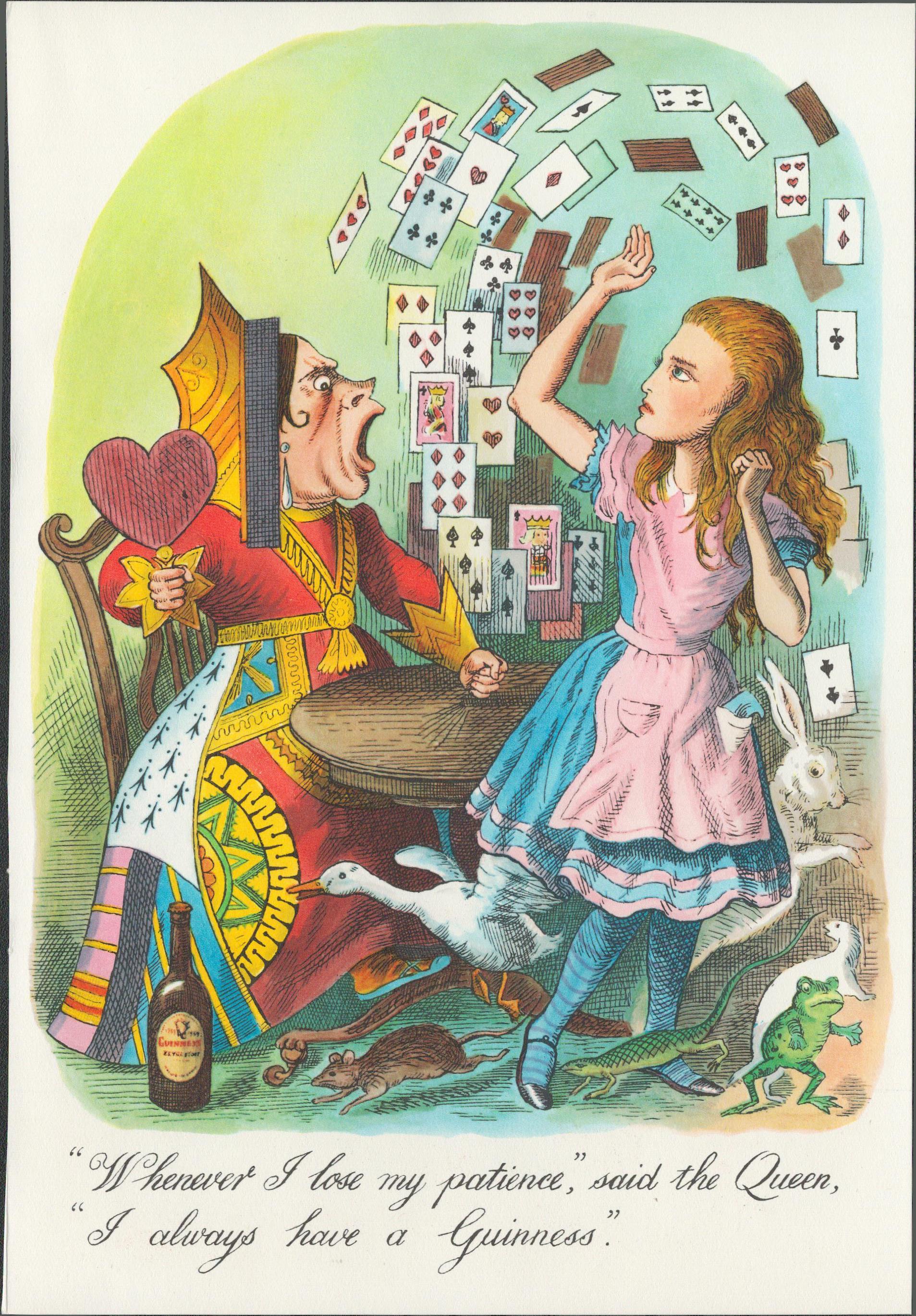 Double Sided Guinness Illustration Page 1959 Alice In Wonderland 2A Genuine Double Sided