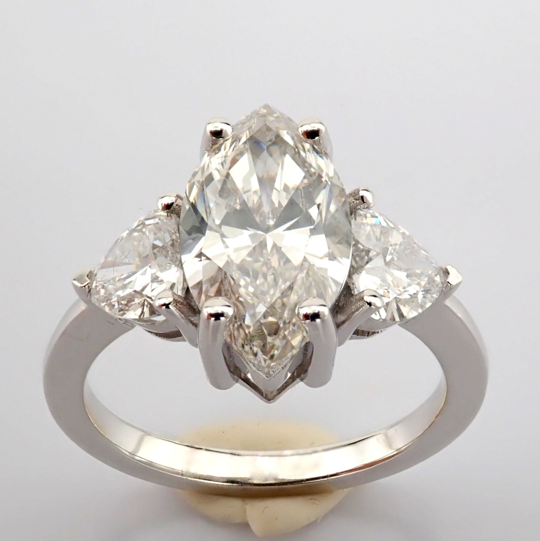 Marquise Cut Lab-Grown Diamond Ring - 3.36 Total Carat (IGI Certified)