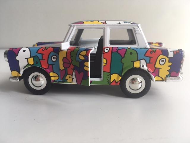 Thierry Noir (b.1958)  ‘Heads’ Berlin Trabant Car In Colours By Thierry Noir, 1994, Sold Out