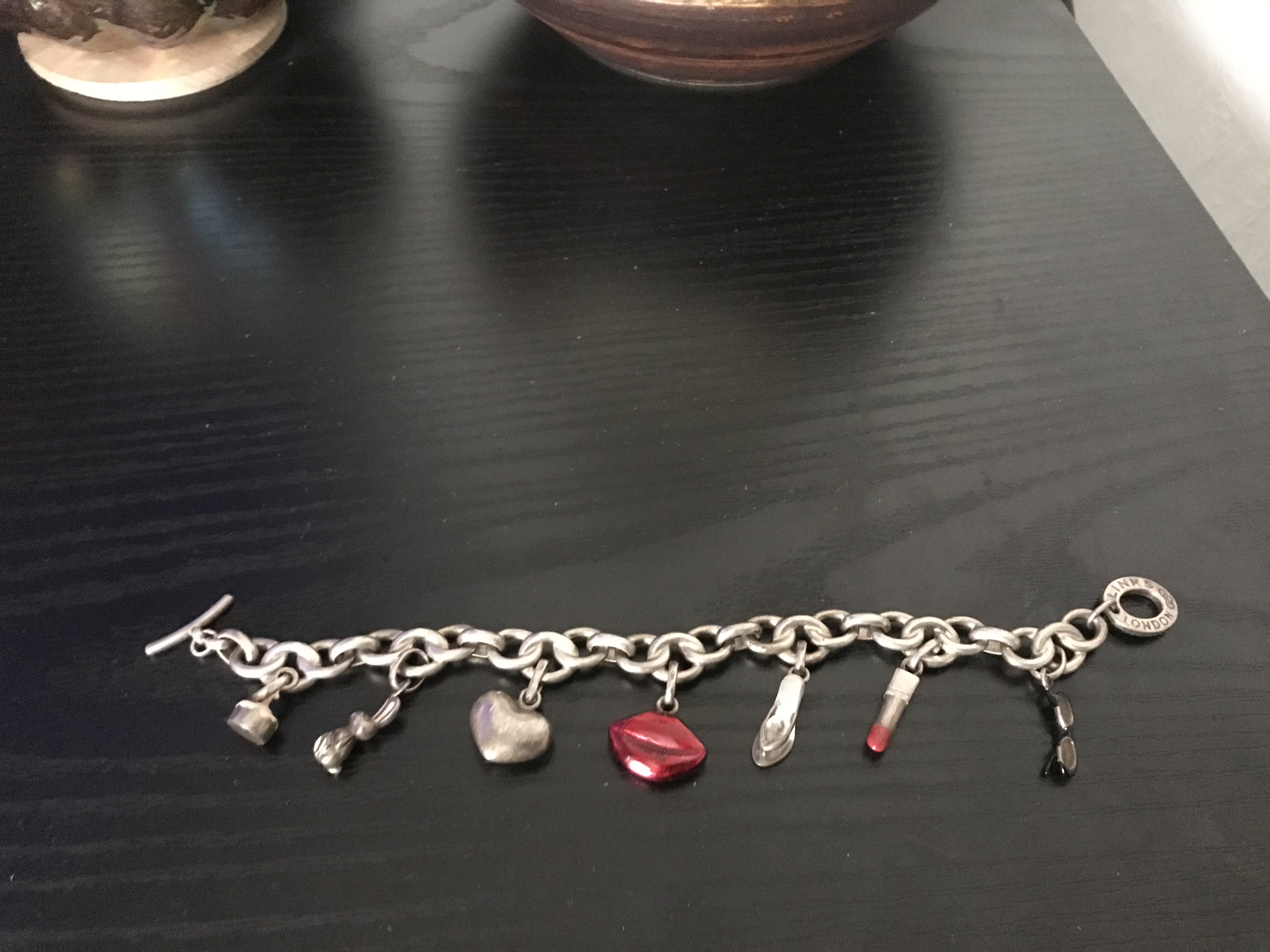 Heavy Sterling Silver 925 Charm Bracelet With Charms
