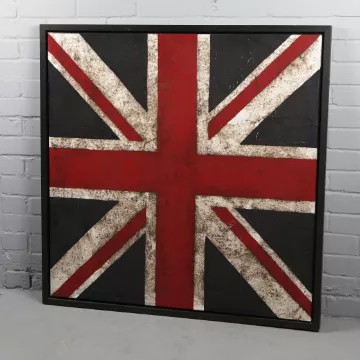 British School (20th Century) ‘Union Jack’, Oil On Canvas, Large 106 x 106 cm, Statement, Framed