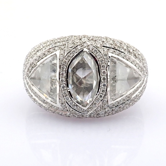 Natural Diamond 18K White Gold Ring