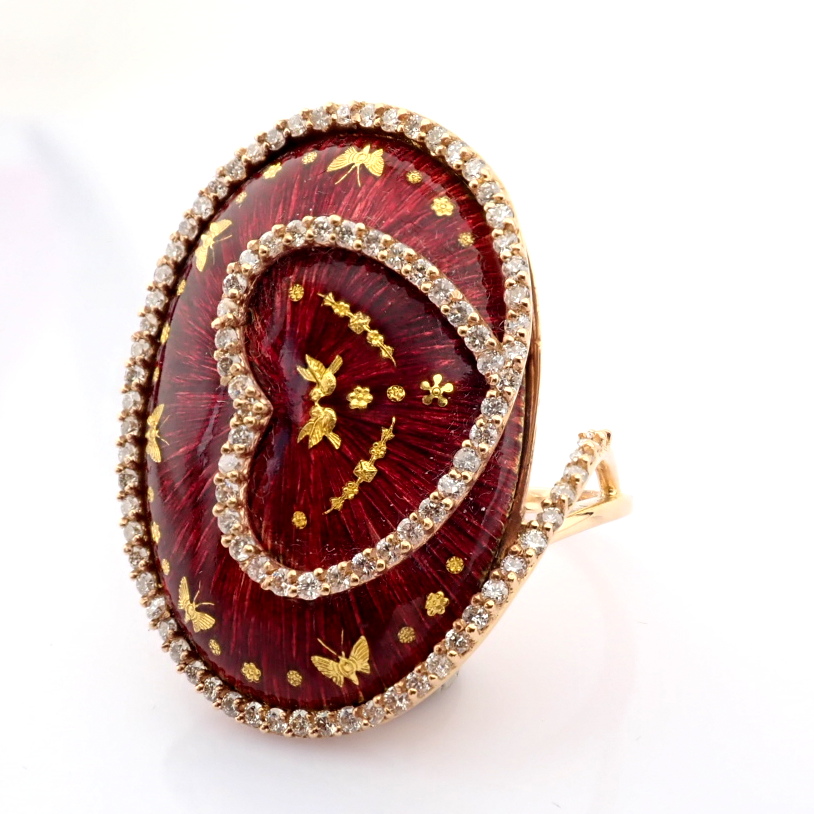 Natural Diamond 18K Yellow Gold Ring