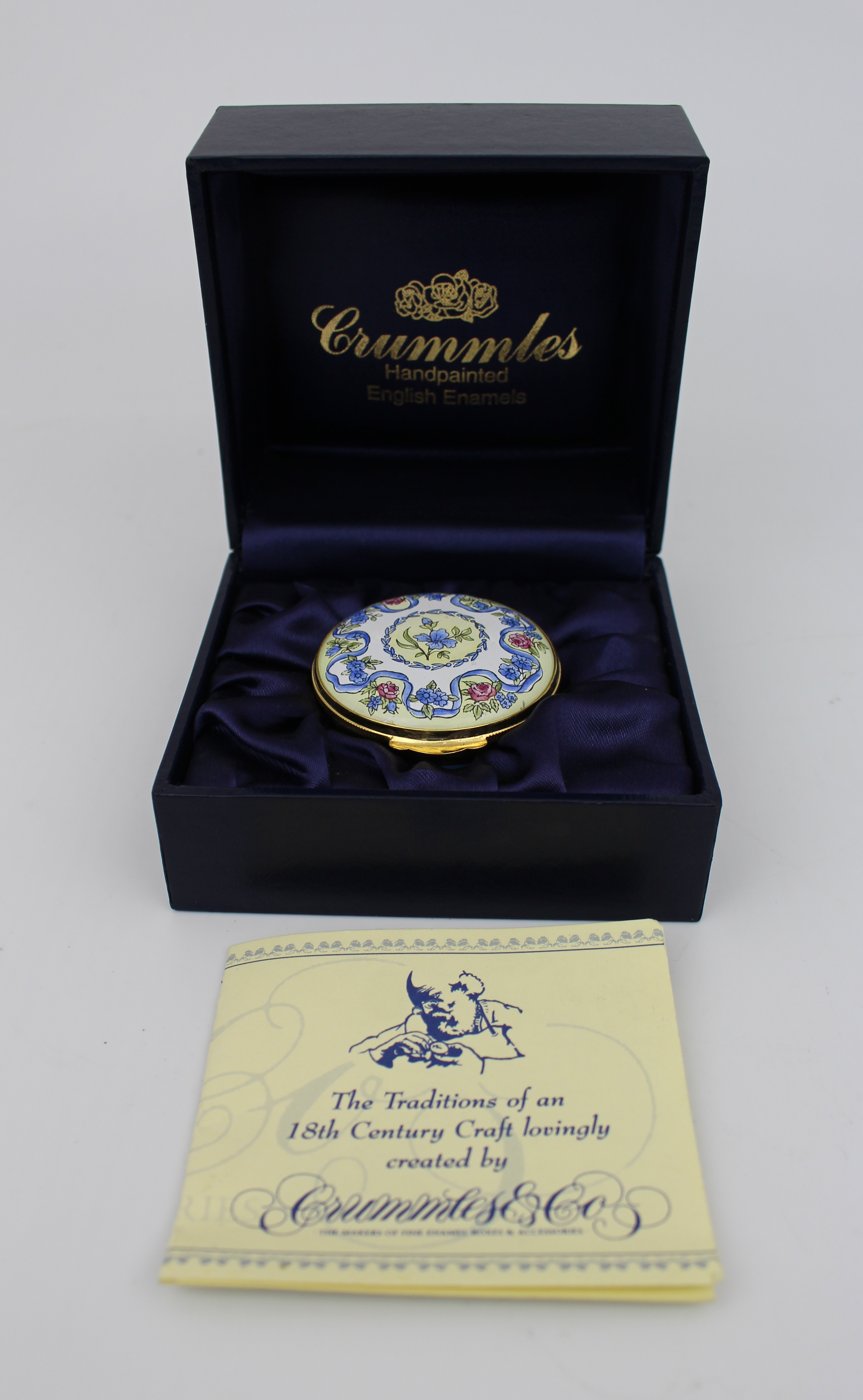 Fine Crummles Hand-Painted Enamel Box with Original Presentation Case