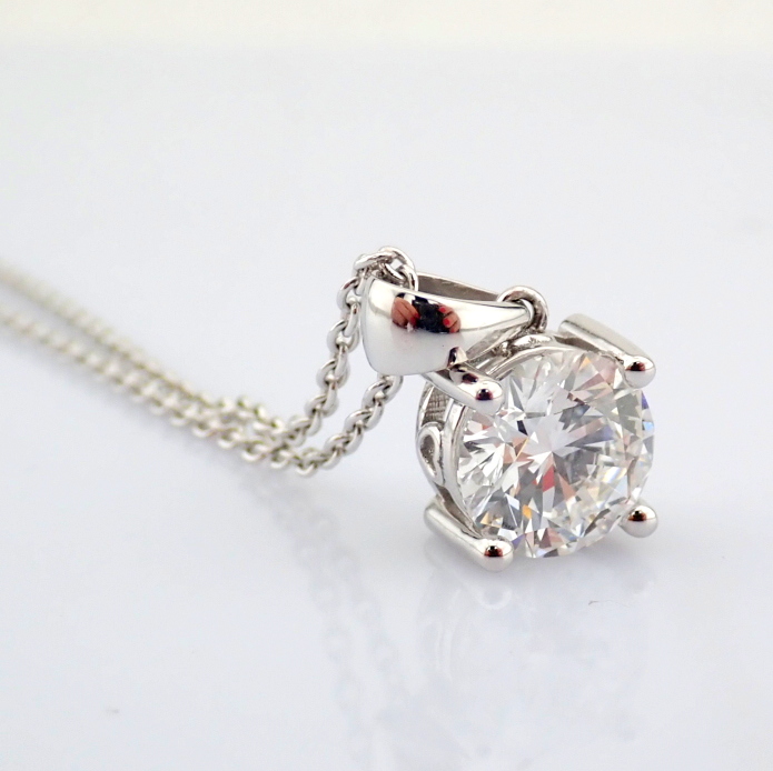 Round Cut Lab-Grown Diamond Necklace - 2.08 Total Carat (IGI Certified)