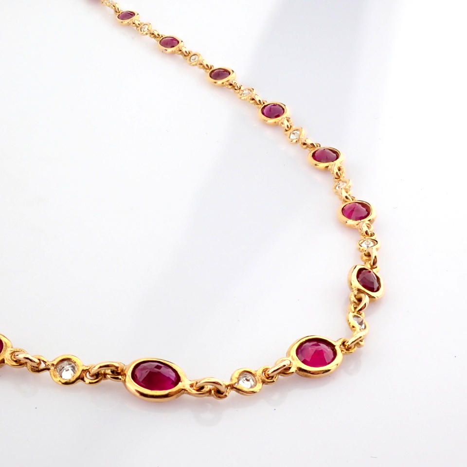Natural Diamond 18K Rose/Pink Gold Necklace