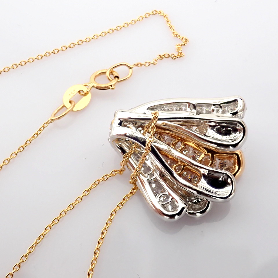 Natural Diamond 18K Rose & White Gold Necklace