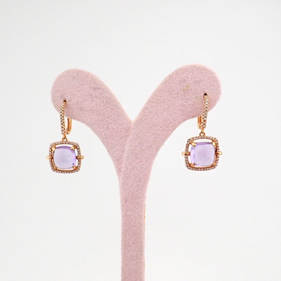 Natural Diamond 18K Rose/Pink Gold Earring