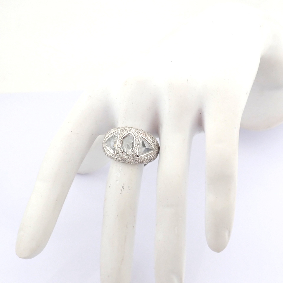 Natural Diamond 18K White Gold Ring