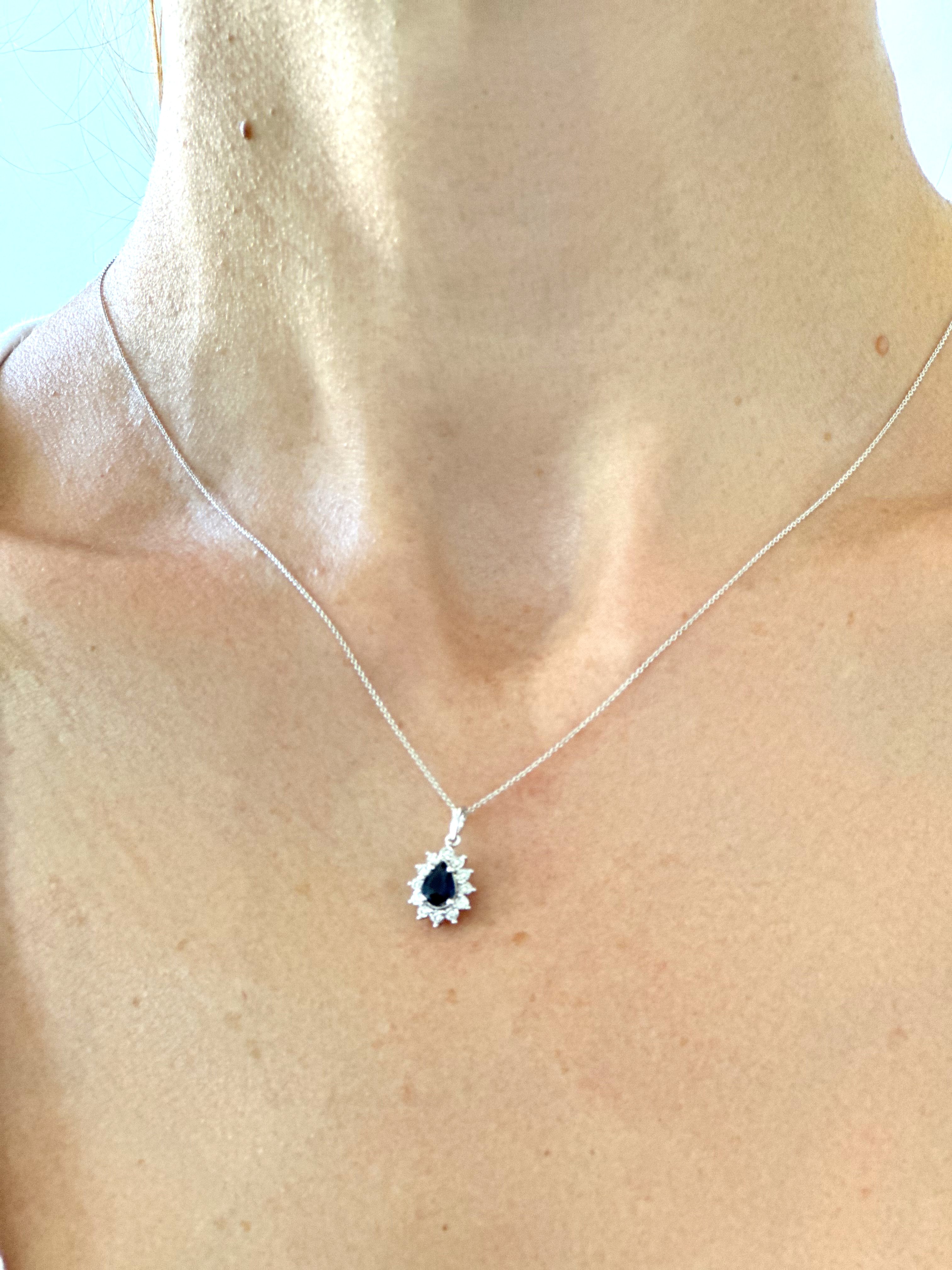 Natural Diamond 18K White Gold Necklace