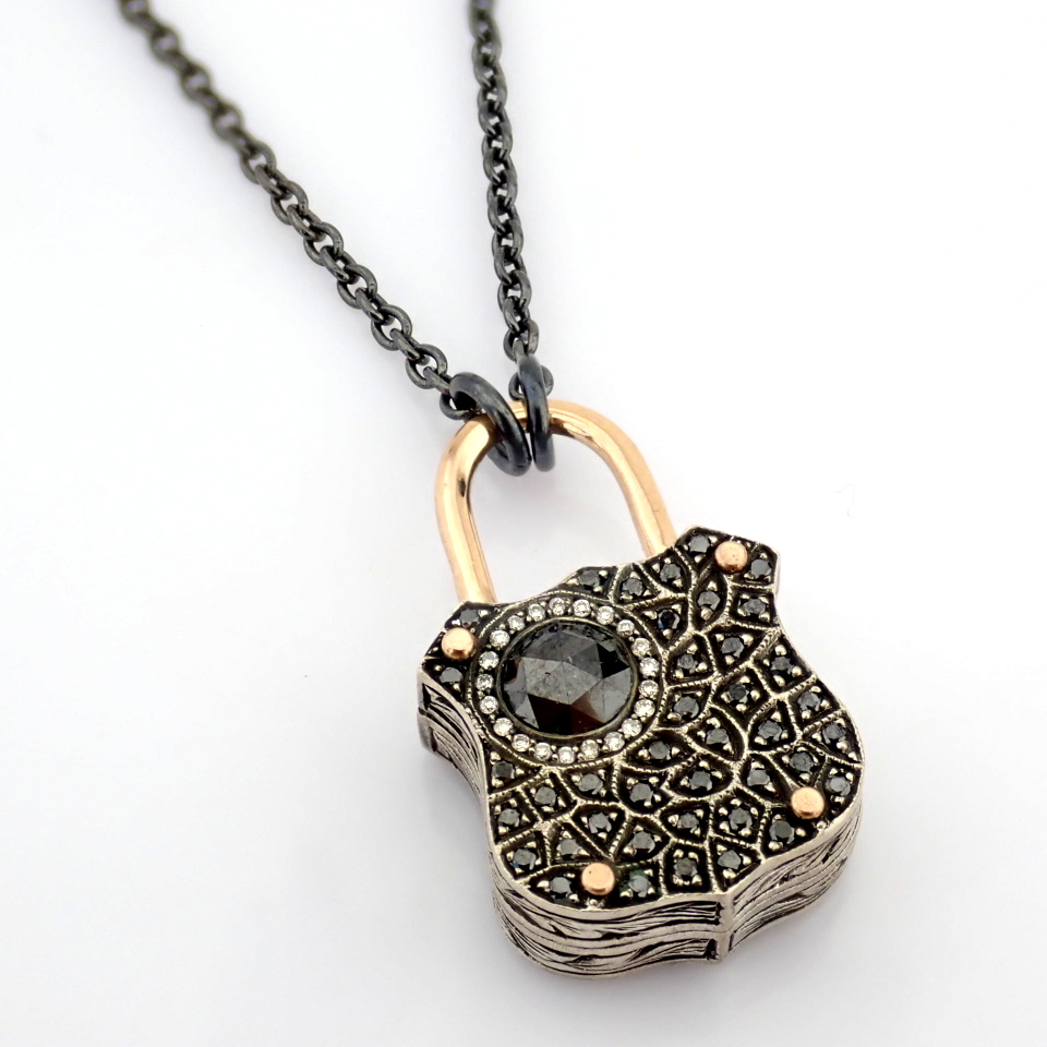 Natural Diamond 14K Rose/Pink Gold Necklace