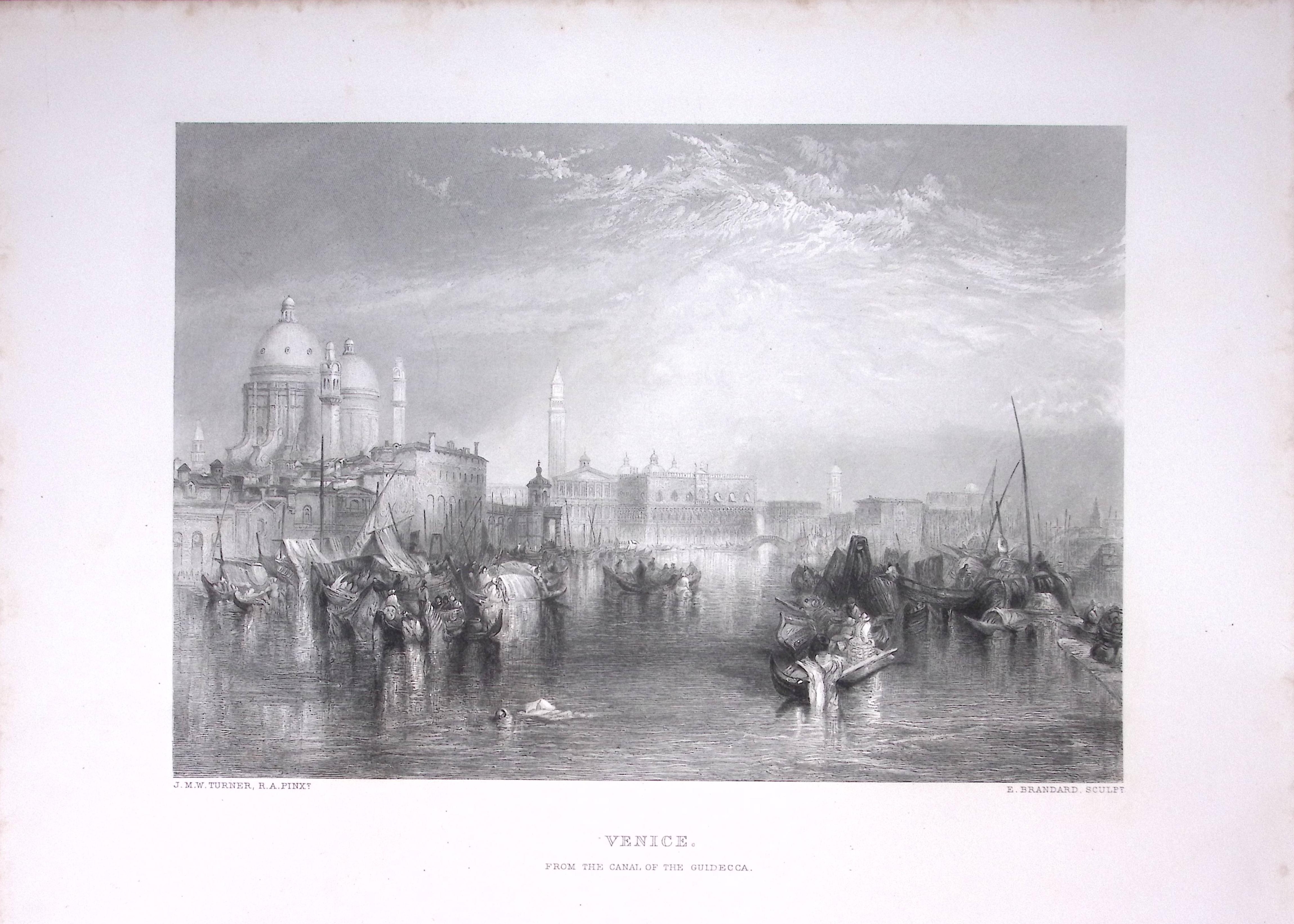 J.M.W Turner The City of Venice Large Antique Steel Engraving-12-TR