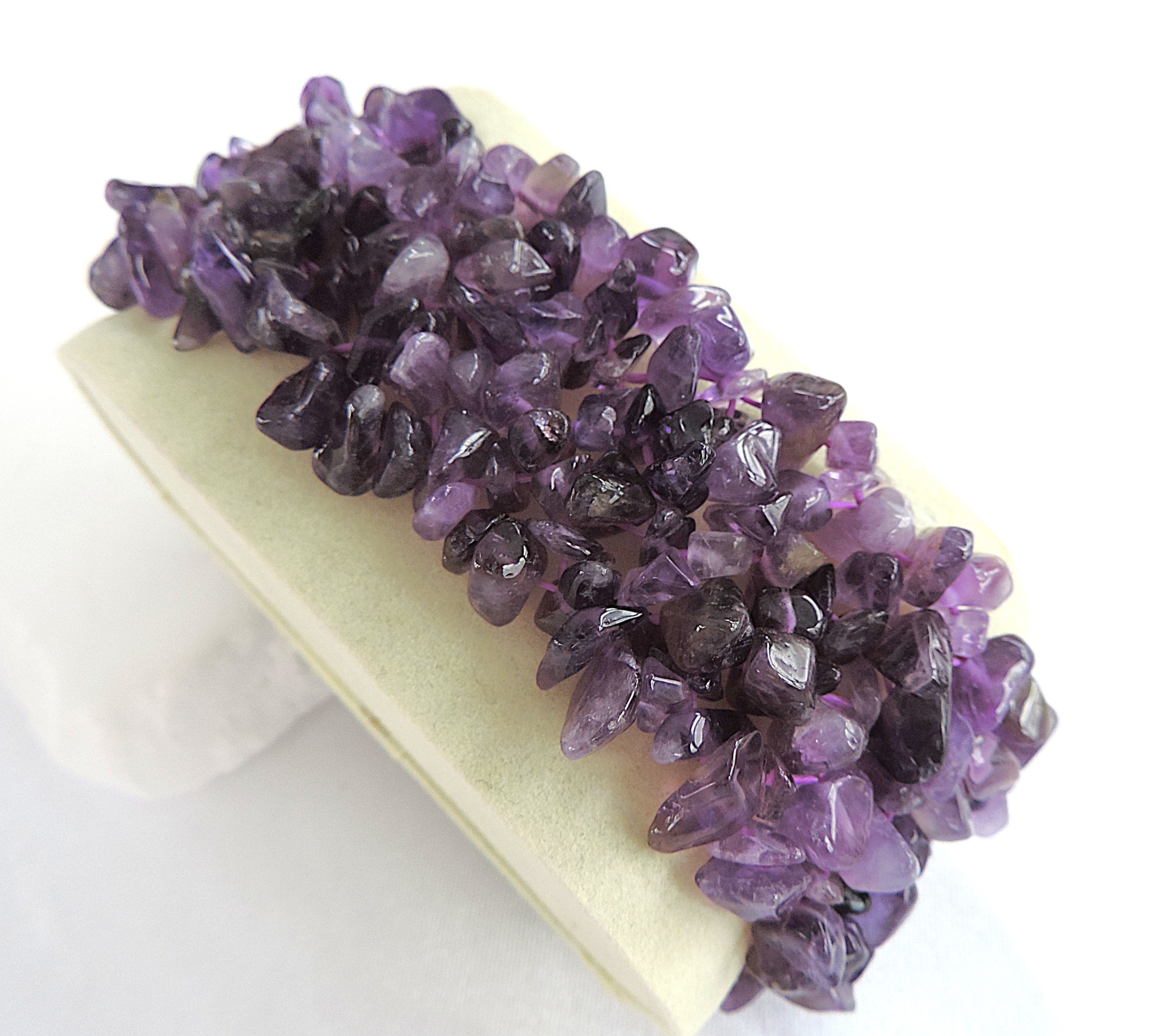 Chunky Amethyst Stone Chip Stretch Bracelet 'New'