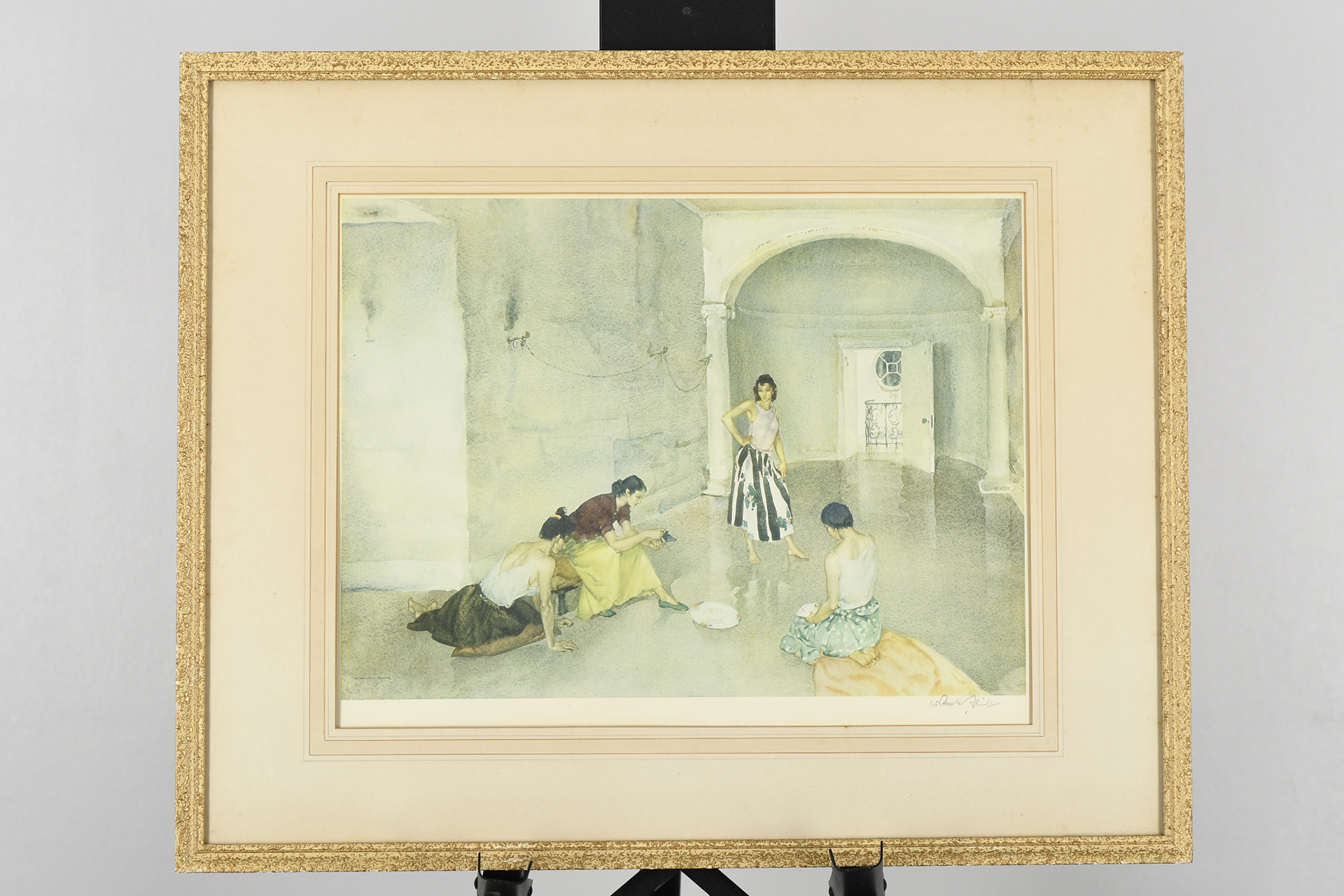 Signed Limited Edition by Sir William Russell Flint. Titled "Los Cientos"