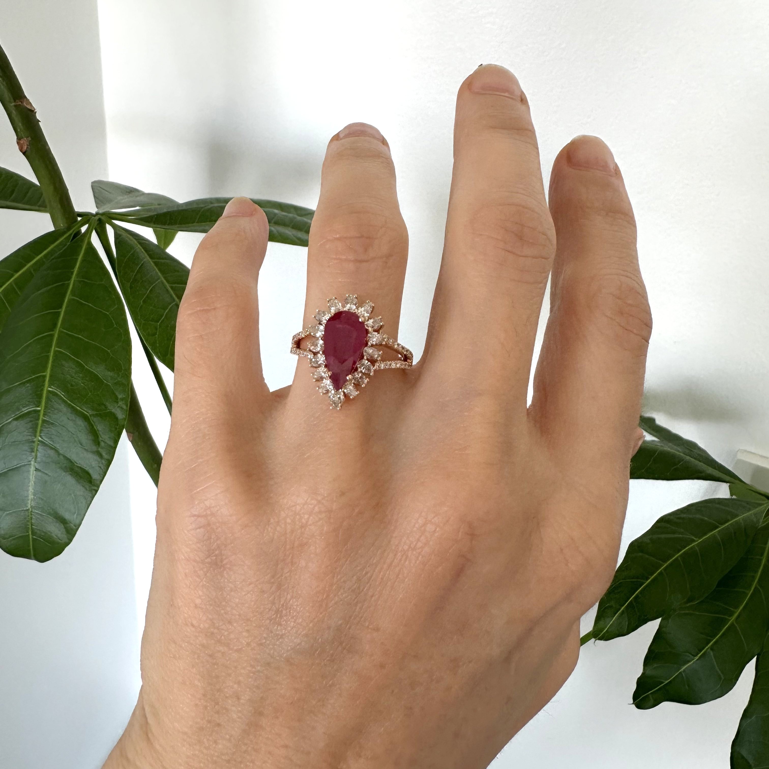 Natural Diamond 18K Rose/Pink Gold Ring