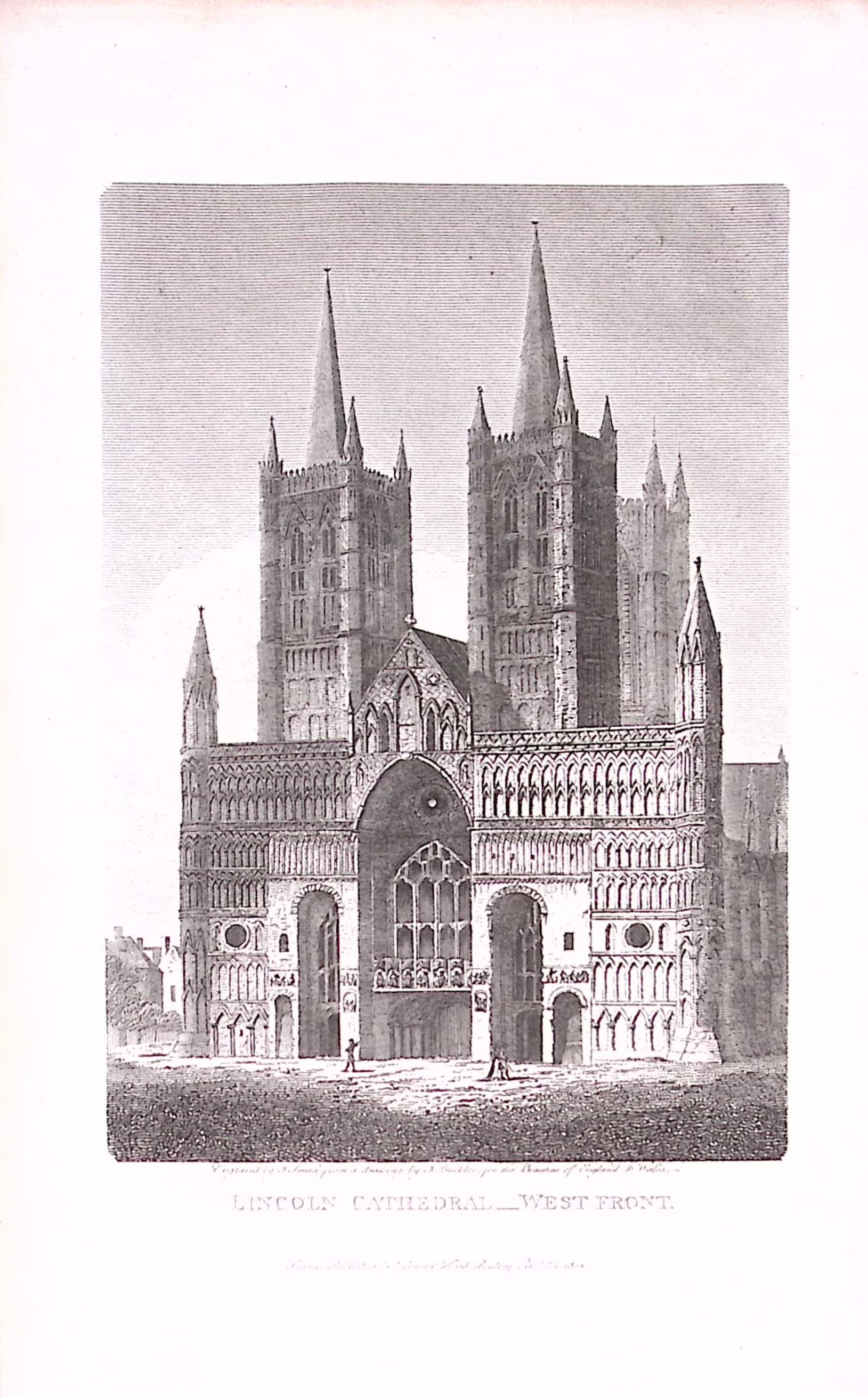 Lincoln Cathedral 208 Years-Old Antique George IV Print by John Britton-2