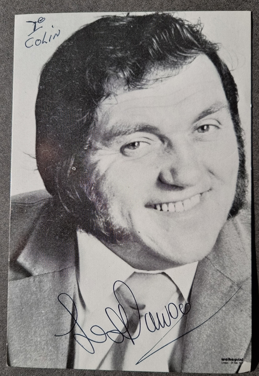 Les Dawson Signed Photo Card