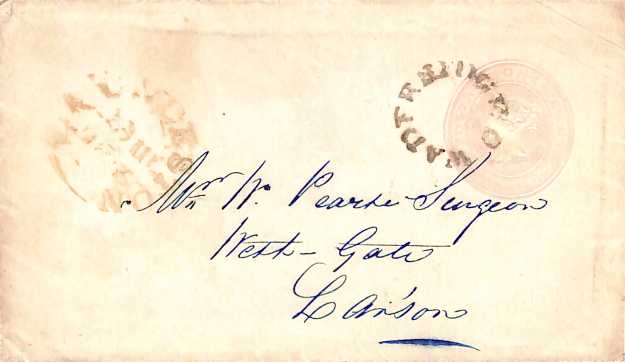 G.B. - Cornwall / Q.V. Postal Stationery c.1850
