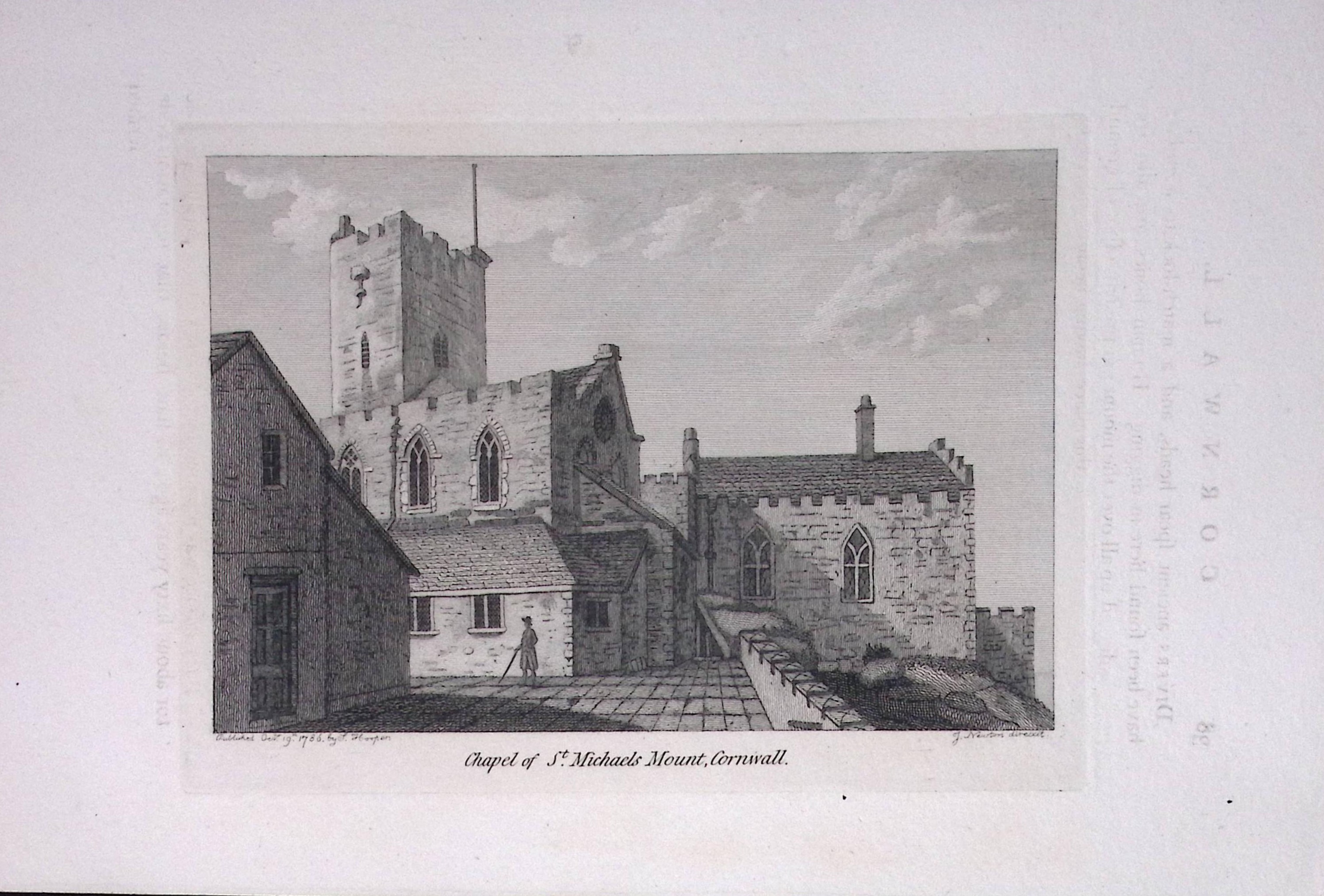 Cornwall St Michael’s Mount Chapel Francis Grose Rare 240 Years-Old Copper Engraving-9