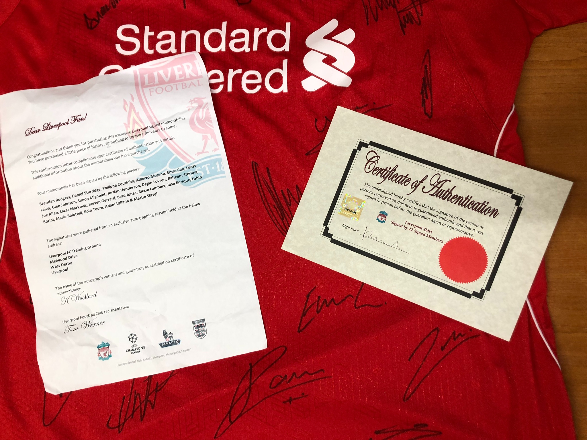 Liverpool Signed Football Shirt 14/15 Season