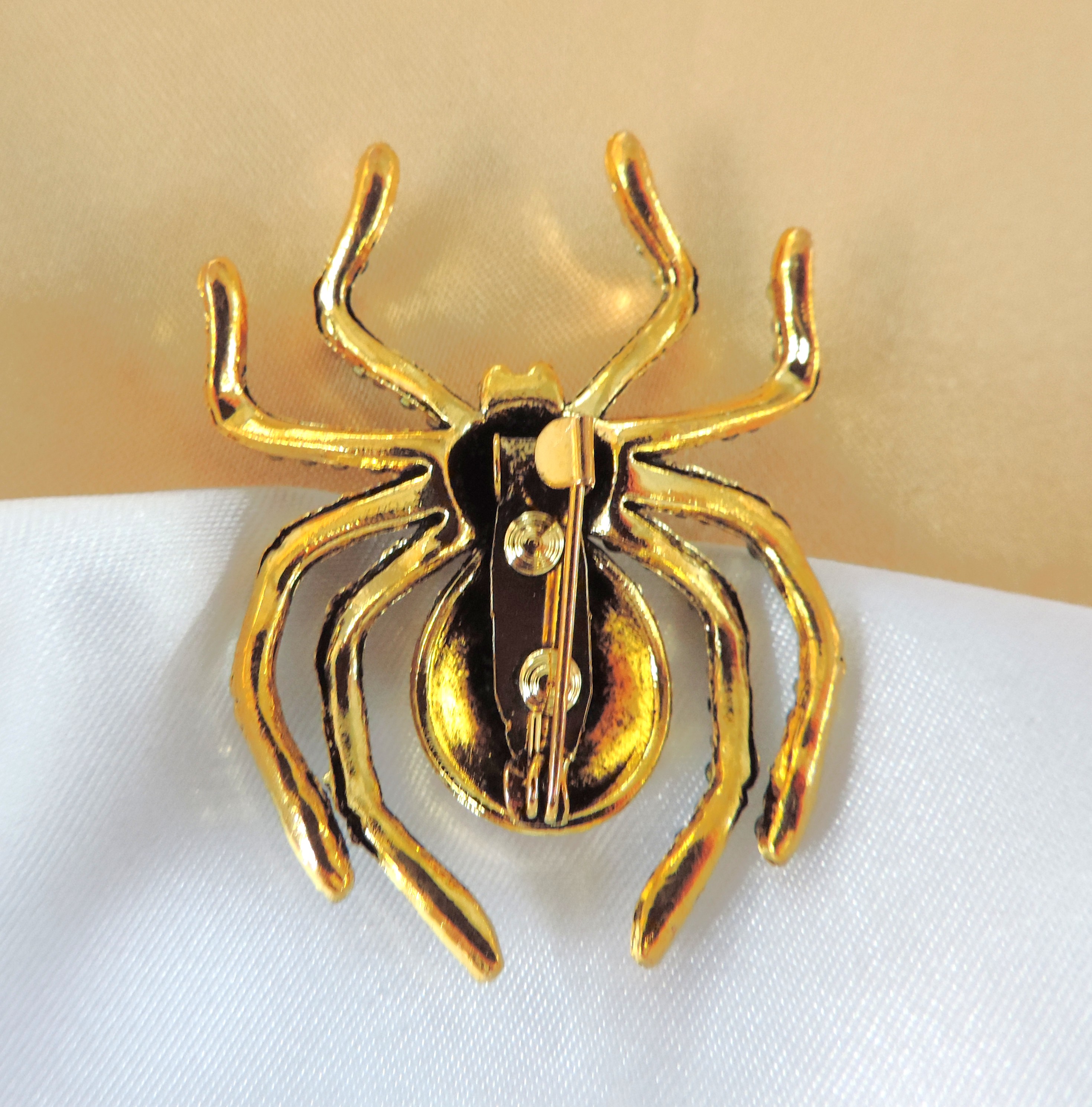 Crystal Encrusted Spider Brooch