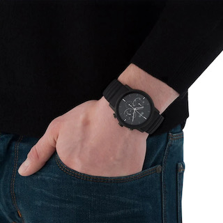 Hugo Boss 1512639 Men's All Black Rubber Strap Quartz Chronograph Watch