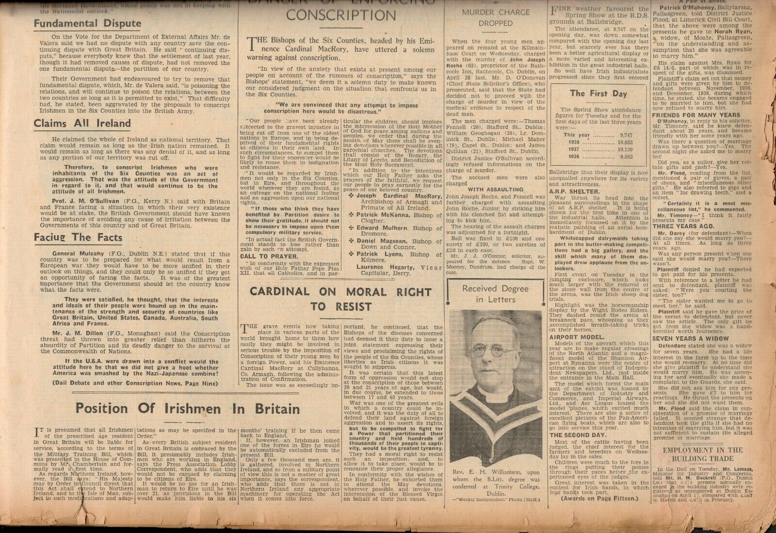 1939 Irish Newspaper All Ireland Fighting Ww2 ConscriptionsOriginal Complete Edition The Weekly