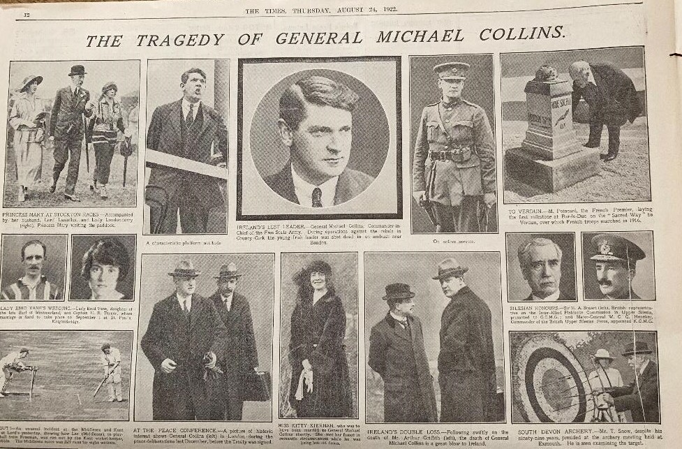 Michael Collins Shot Dead Ambushed By Ira Rebels 1922 NewspaperOriginal Complete Edition Of The