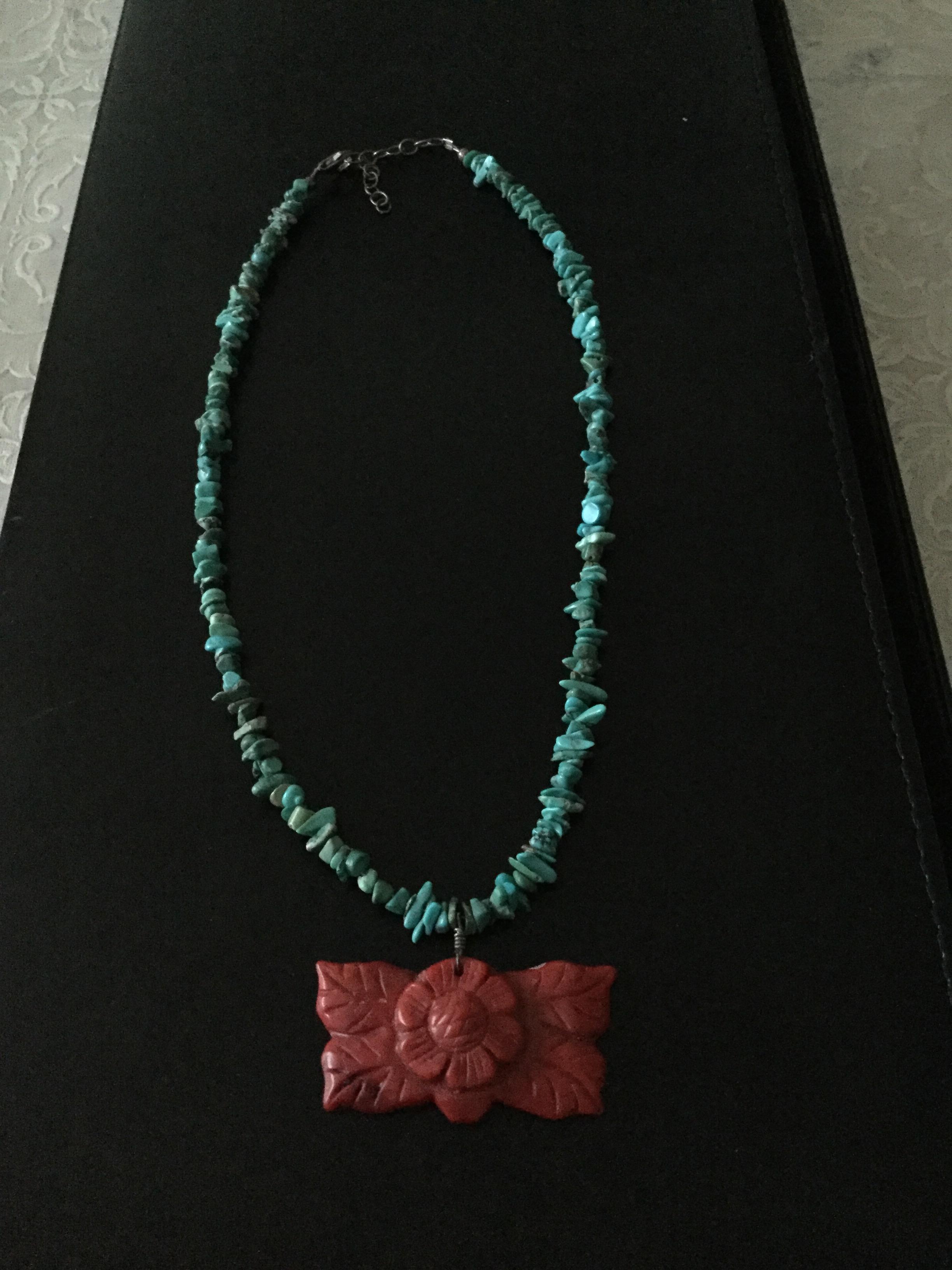 Turquoise and Coral Necklace