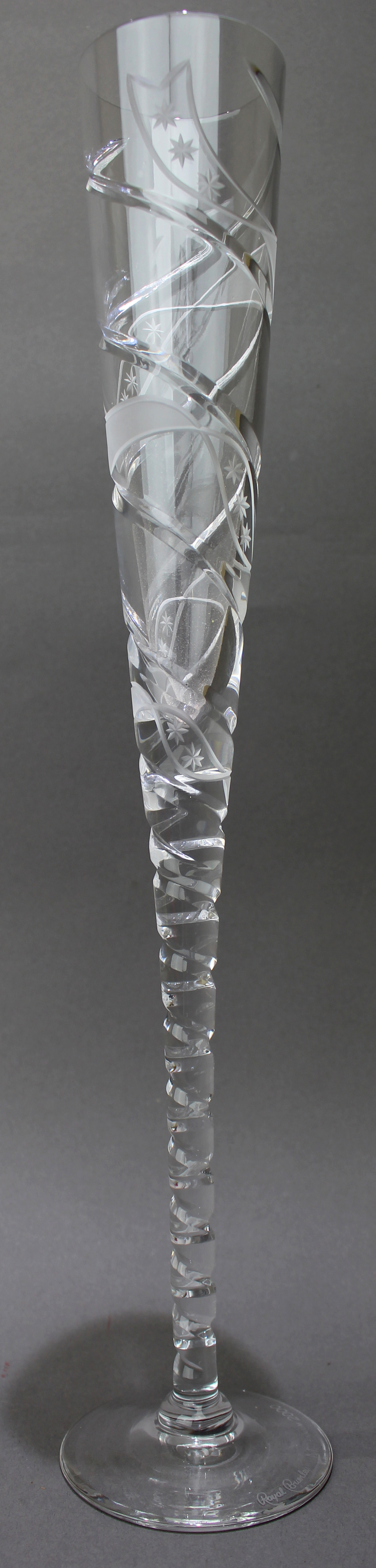Set of 6 Fine Very Large Crystal Toasting Flutes