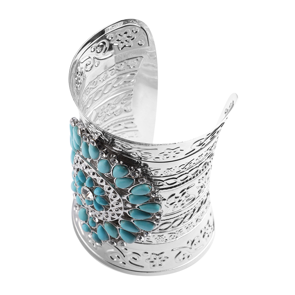 NEW!! Blue Howlite and White Austrian Crystal Bangle