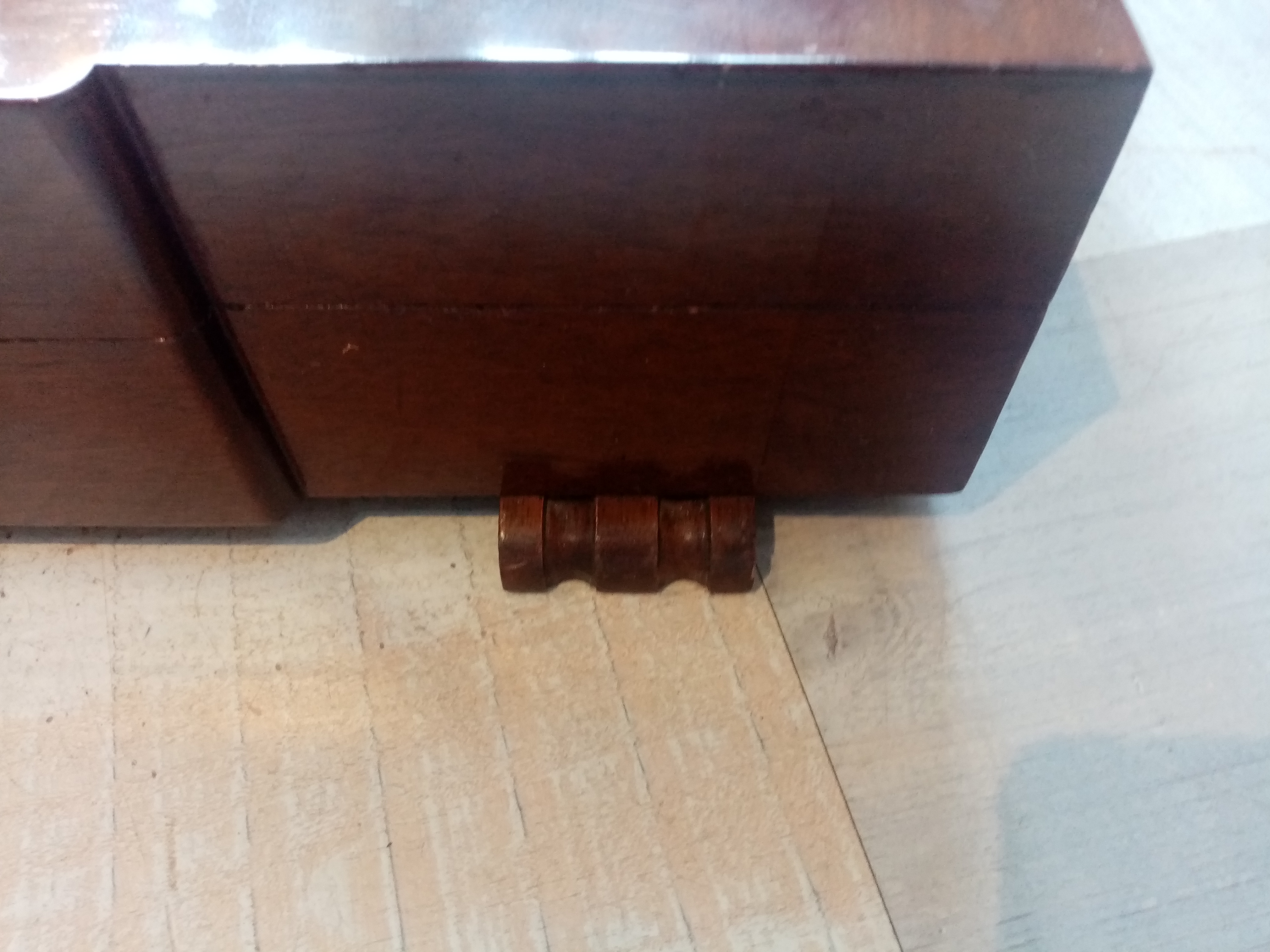 Art Deco Mahogany Cutlery Canteen Box (Empty) With Key